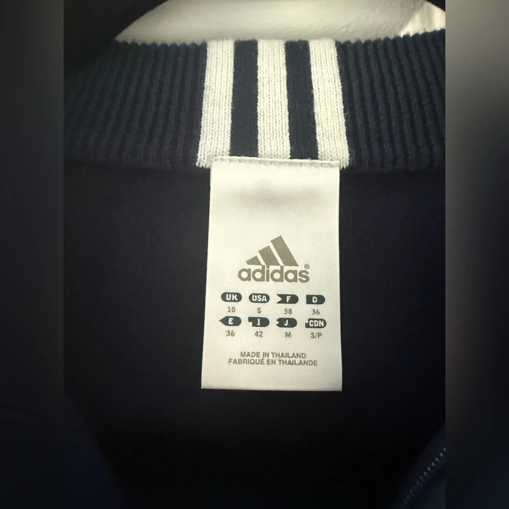 Adidas Duke men’s 1/4 zip navy blue cotton sweater size small